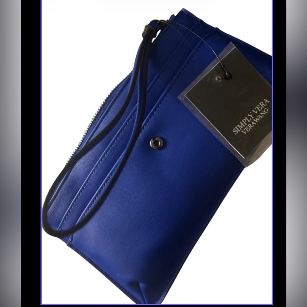 Simply Vera Vera Wang Blue women vegan pouch wristlet